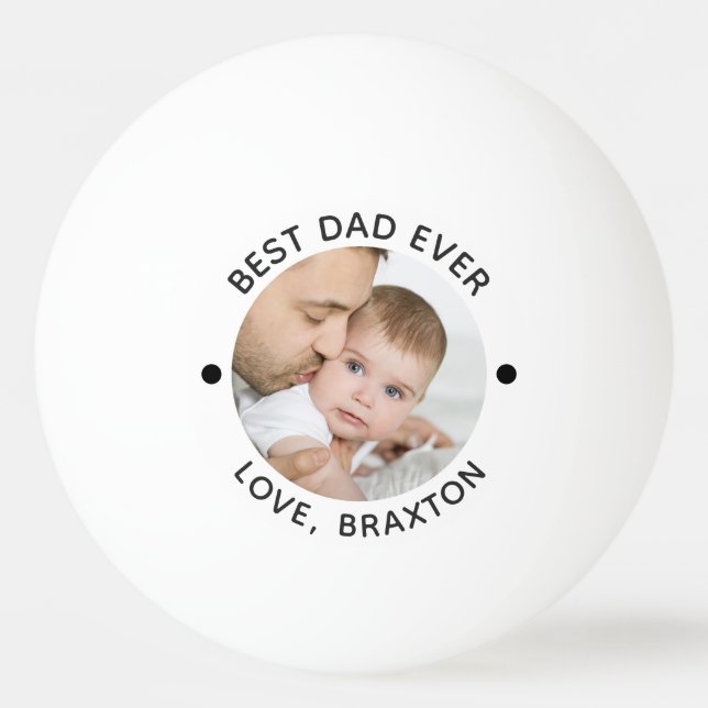 BEST DAD EVER Photo Personalised Ping Pong Ball (Front)
