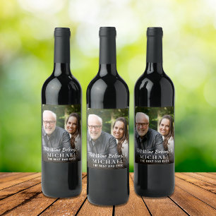 Best Dad Ever Photo Personalised Wine Label