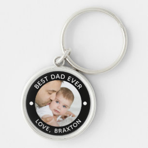 BEST DAD EVER Photo Personalised Your Colour Key Ring