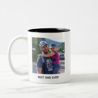 Best Dad Ever Photo Personalization  Two-Tone Coffee Mug