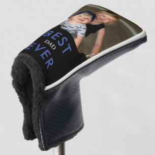 Best Dad Ever Photo Putter Blue & Black II Golf Head Cover