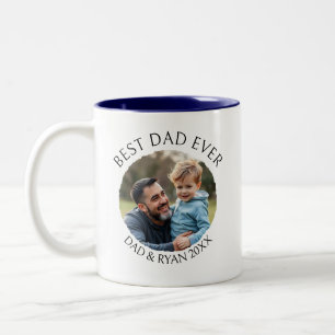 Best Dad Ever Photo Template Personalised Two-Tone Coffee Mug