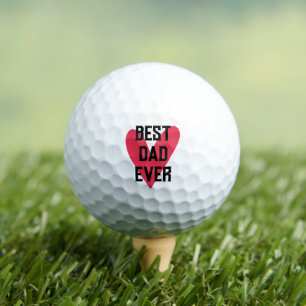 Best Dad Ever Pink Heart Father's Day Golf Balls