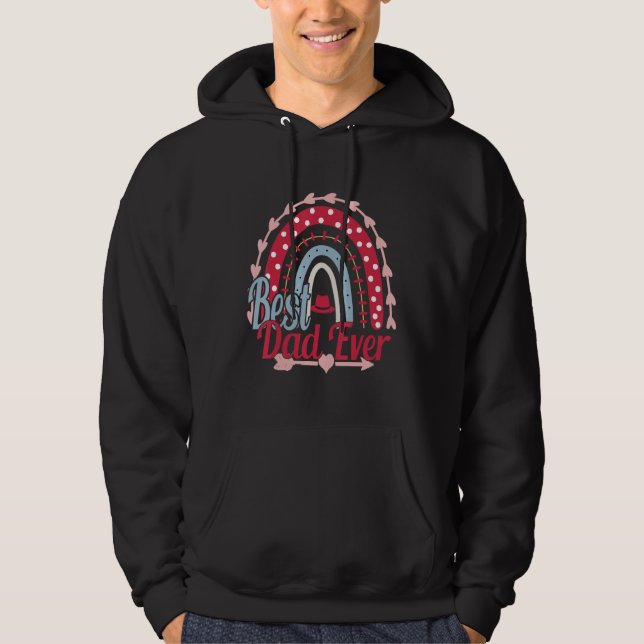 Best Dad Ever Rainbow Daddy Papa Father s Day 2023 Hoodie (Front)