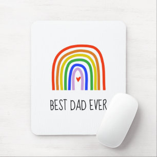 Best Dad Ever Rainbow Heart Fathers Day Love Mouse Mat