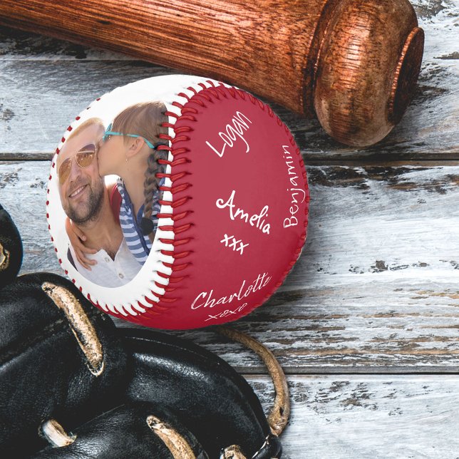 Best Dad Ever Red 2 Photo Signed Baseball (Creator Uploaded)