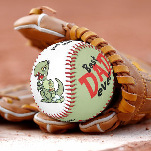 Best Dad Ever Red Black Baby Boy Dinosaur Baseball