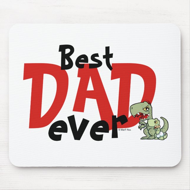 Best Dad Ever Red Black Text Baby Boy Father's Mouse Mat (Front)