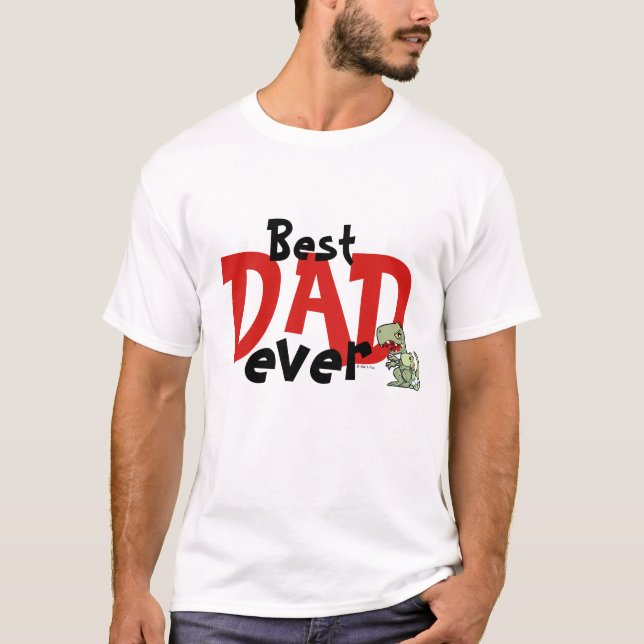 Best Dad Ever Red Black Text Baby Boy Father's T-Shirt (Front)