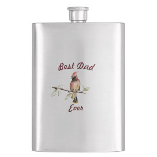 Best Dad Ever Red Cardinal Father's Day Classic Hip Flask