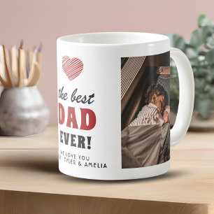 Best Dad Ever Red Heart 2 Photo Coffee Mug