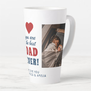 Best Dad Ever Red Heart 2 Photo  Latte Mug