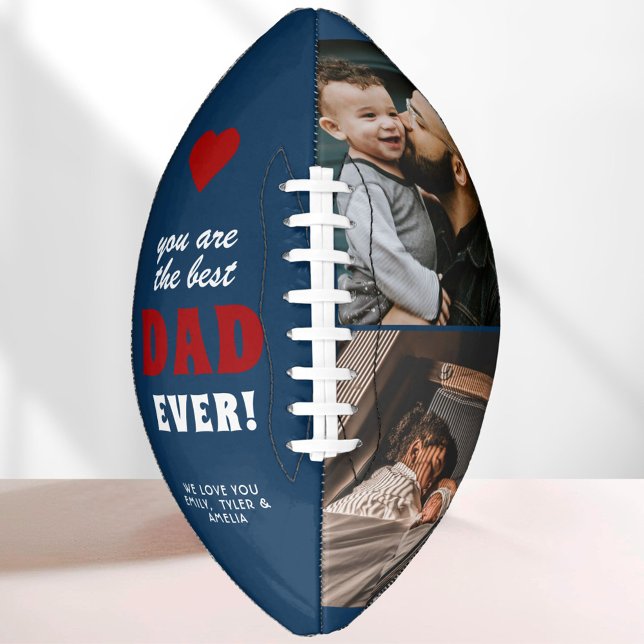 Best Dad Ever Red Heart Father`s Day 2 Photo American Football (Creator Uploaded)