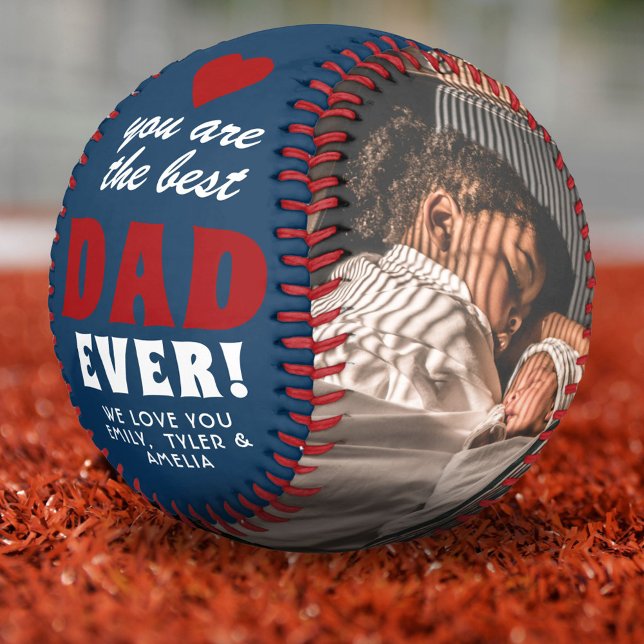 Best Dad Ever Red Heart Father`s Day 2 Photo Softball (Creator Uploaded)