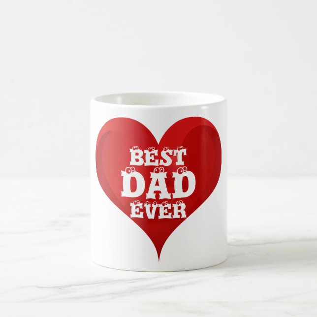 Best Dad Ever Red Heart Love Mug (Center)
