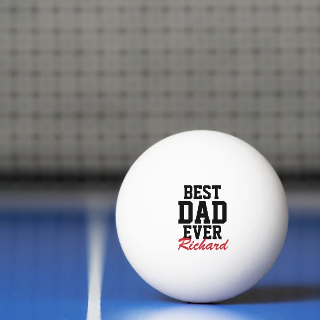 Best Dad Ever Red Monogrammed Father's Day Ping Pong Ball (Net)