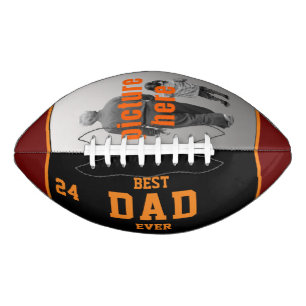 Best Dad Ever Red Oranges Black Custom Photo American Football