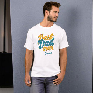 Best Dad Ever Retro Customisable Father's Day T-Shirt