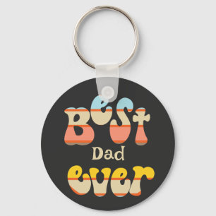 Best Dad Ever Retro Key Ring