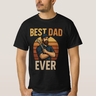 Best Dad Ever Retro Mechanic Design | Father’s Day T-Shirt