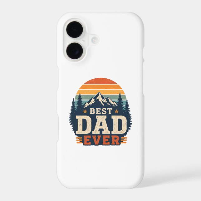 Best Dad Ever Retro Mountain Phone Case (Back)