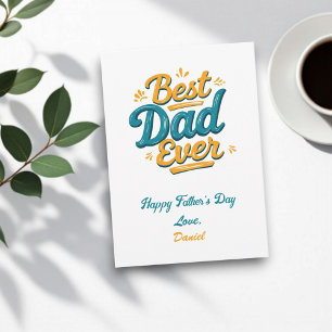 Best Dad Ever   Retro Personalised Father's Day Card