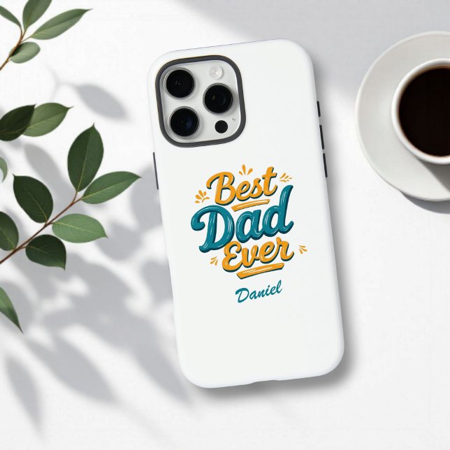 Best Dad Ever | Retro Personalised Father's Day Case-Mate iPhone Case (Creator Uploaded)