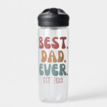 Best Dad Ever Retro Vintage 70s Font Father's Day Water Bottle<br><div class="desc">Best dad ever with customisable established date in retro font and colours.</div>