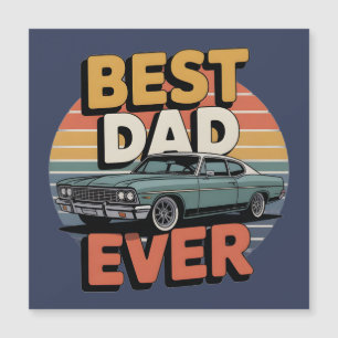 Best Dad Ever Retro Vintage Teal Muscle Car
