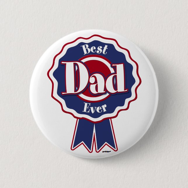 Best Dad Ever ribbon 6 Cm Round Badge (Front)