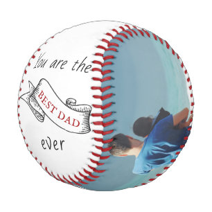 Best Dad Ever Ribbon Father`s Day Photo Collage Baseball