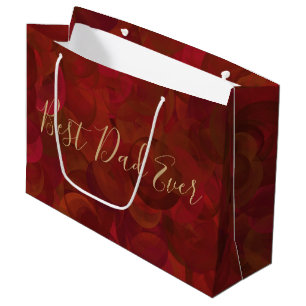 Best Dad Ever Rust Red Brown Father's Day Large Gift Bag