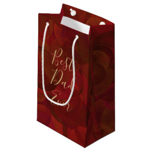 Best Dad Ever Rust Red Brown Small Gift Bag