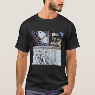 Best Dad Ever Rustic Distressed Wood Add Photo T-Shirt