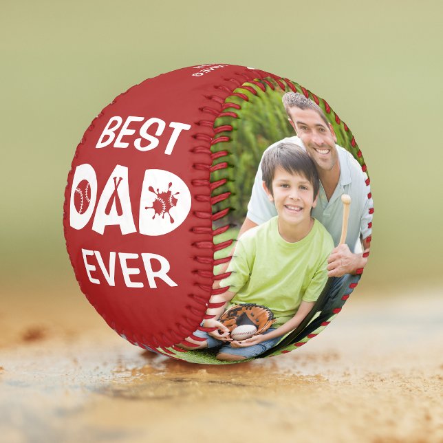 Best Dad Ever Rustic Softball Photo Name Custom (Creator Uploaded)