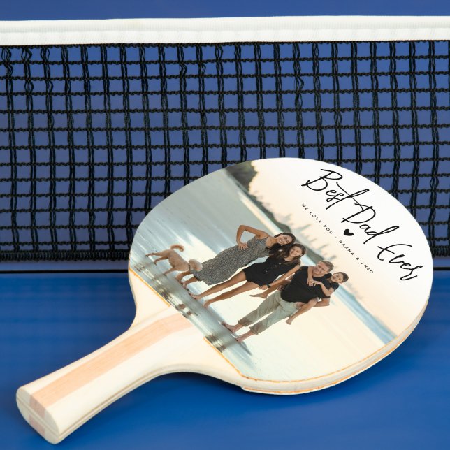 Best Dad Ever Script 2x Photo Ping Pong Paddle (Insitu)