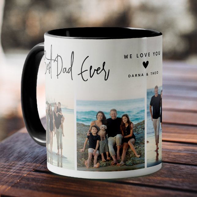 Best Dad Ever Script 4x Photo Mug (Best Dad Ever Script Coffee Mug)