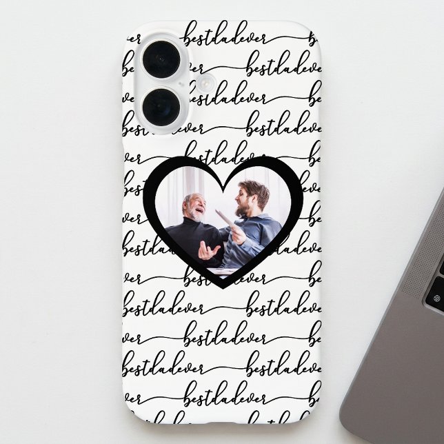 Best Dad Ever Script Black White Photo Case-Mate iPhone Case (Best Dad Ever Script Black White Photo iPhone 16 Case)