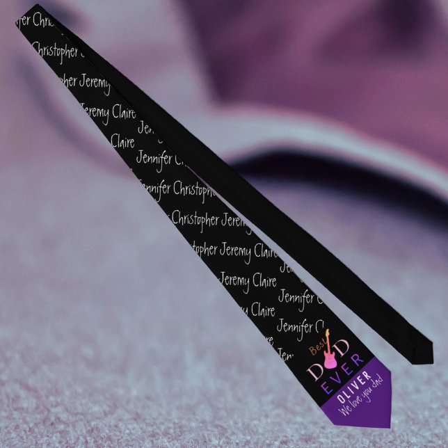 Best Dad Ever Script Cute Cool Modern Fathers Day Tie (Creator Uploaded)