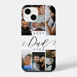 Best Dad Ever Script Father's Day 6 Photo Collage iPhone 14 Case