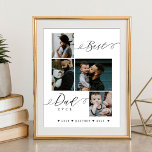 Best Dad Ever Script | Father's Day Keepsake Poster<br><div class="desc">Send a beautiful personalised father's day gift to your dad that he'll cherish. Special personalised father's day family photo collage to display your special family photos and memories. Our design features a simple 4 photo collage grid design with "Best Dad Ever" designed in a beautiful handwritten black script style &...</div>