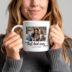 Best Dad Ever Script Photo Coffee Mug