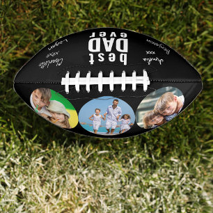 Best Dad Ever Signed Photo Black Personalised American Football