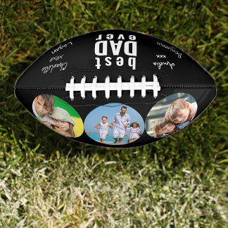 Best Dad Ever Signed Photo Black Personalised American Football