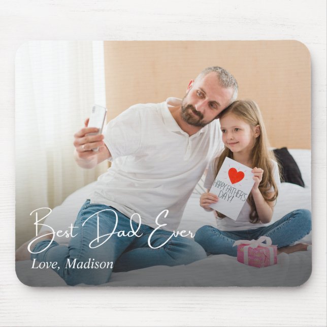 Best Dad Ever Simple Custom Photo Mouse Mat (Front)