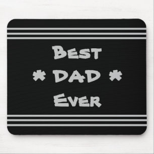 'Best Dad Ever' Simple Elegant Modern Black & Grey Mouse Mat