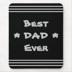 'Best Dad Ever' Simple Elegant Modern Grey & Black Mouse Mat