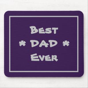 Best Dad Ever Simple Elegant Modern Purple & Grey Mouse Mat