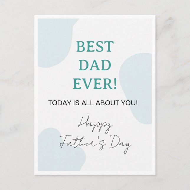 Best Dad Ever - Simple Father's Day Invitation Postcard (Front)