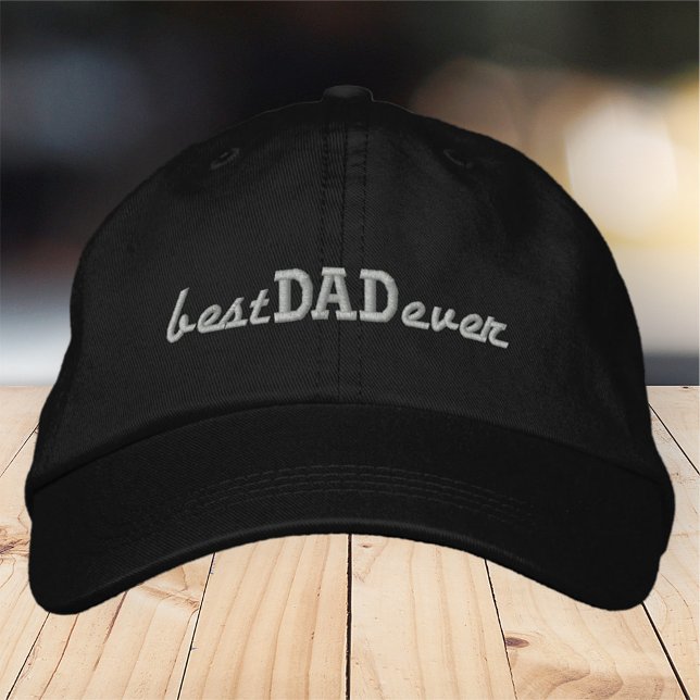 Best Dad Ever Simple Modern Typography Embroidered Hat (Creator Uploaded)